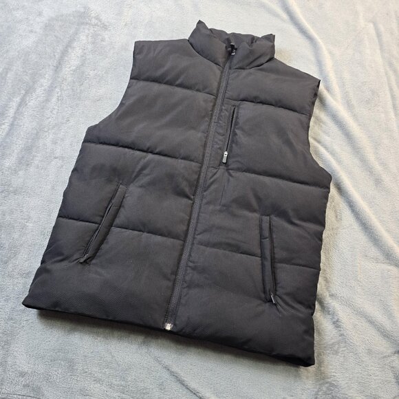 Tek Gear Puffer Vest Mens Small Black Quilted Sleeveless Outdoor Zip Jacket - Picture 11 of 11